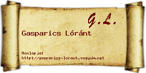Gasparics Lóránt névjegykártya