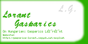 lorant gasparics business card